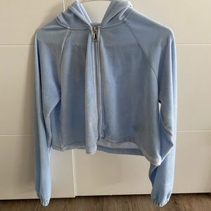 Velvet long sleeve zip up